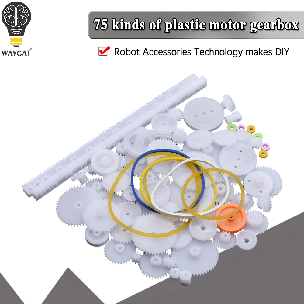 Diy Electronics Rack - WAVGAT 75PCS/lot Plastic Gear,Rack, Pulley, Belt,Worm
