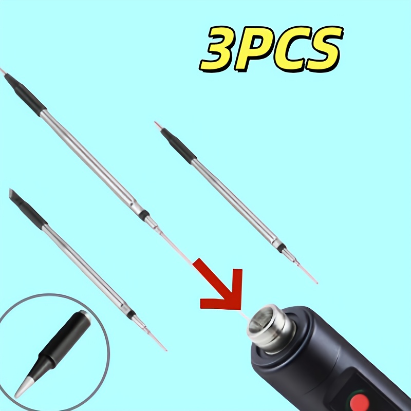 Flux Pen Electronics - 3Pcs Replaceable Soldering Iron Tips Set
