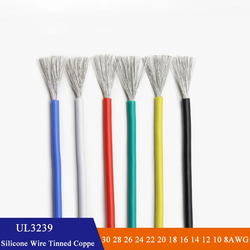 Diy Electronics Music - 2M/5M UL3239 Silicone Wire Tinned Copper