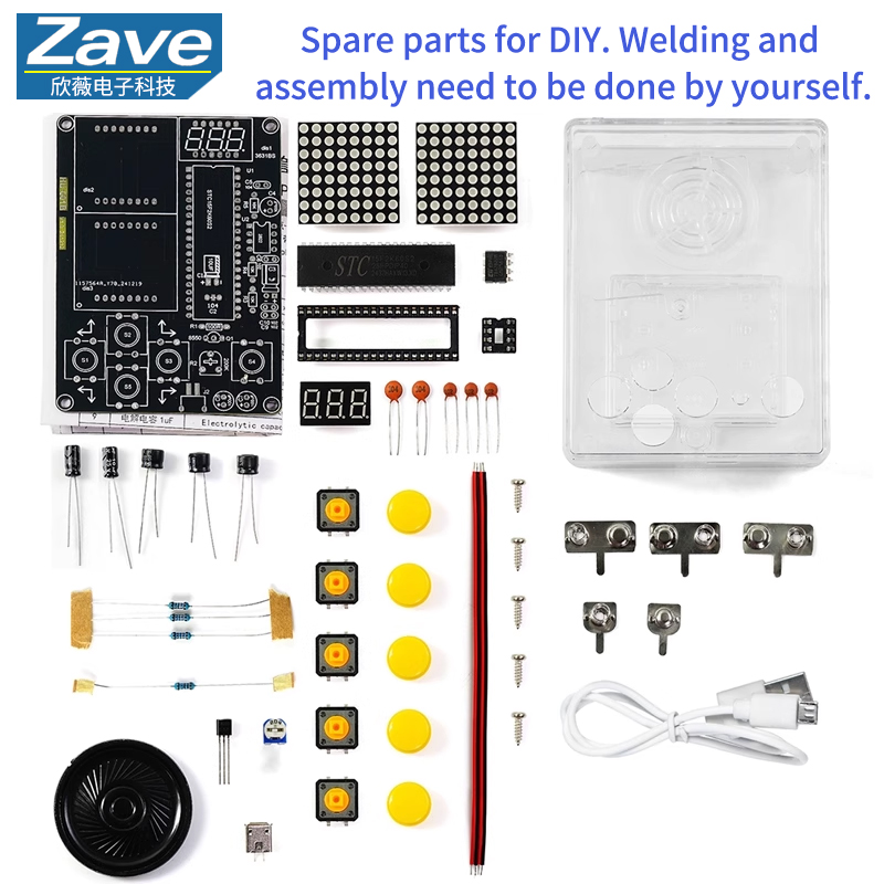 Diy Audio Electronics Kit - Pixel Game Console Making Kit: 51